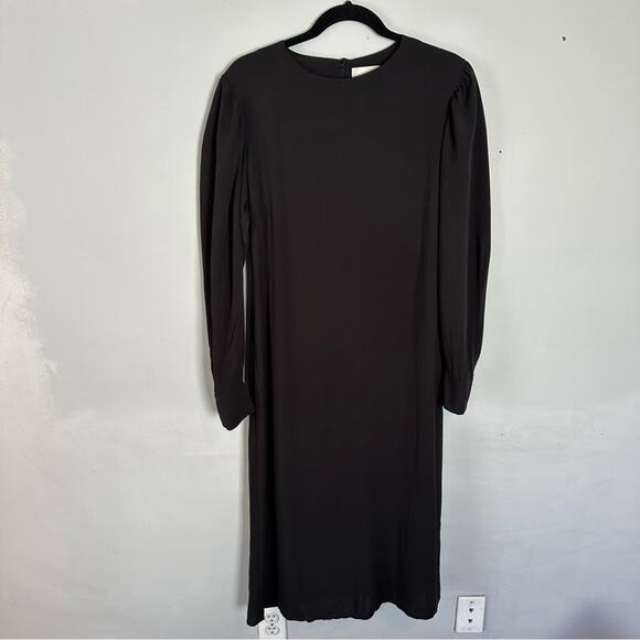 ALOHAS Exclesa - Black Midi Dress Large Long Sleeve - Picture 4 of 13